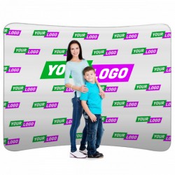 10 ft. Curve Tension Fabric Step and Repeat Backdrop – Curve Graphic Package