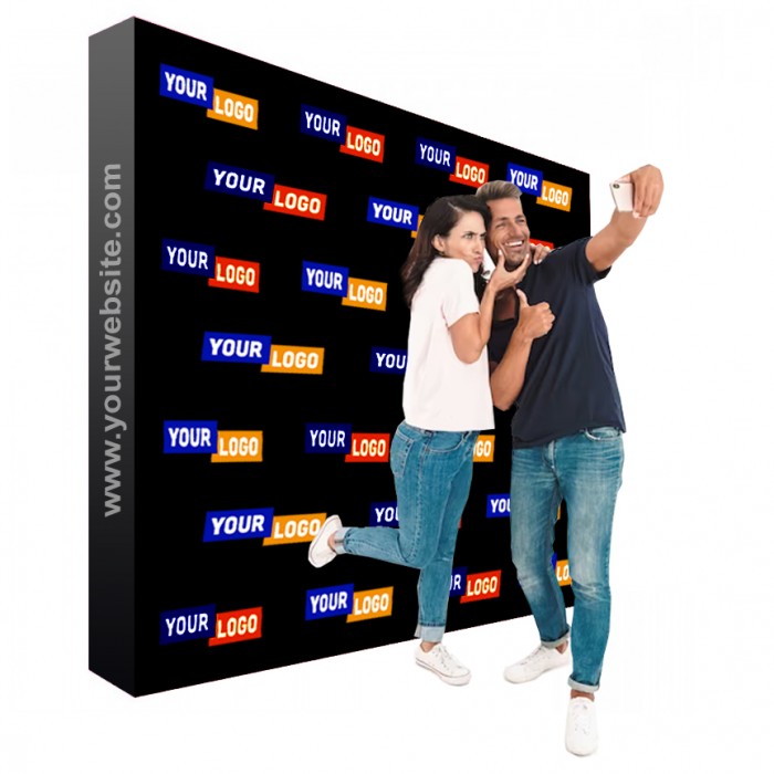 8 ft. RPL Fabric Pop Up Step and Repeat Backdrop - 89"h Straight Graphic Package